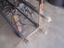 Ornamental Wrought Iron Post in Repair