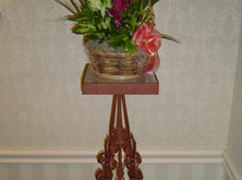 Wrought Iron Plant Stand with Flowers